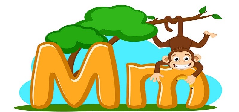 Animal Alphabet Art- M is for Monkey