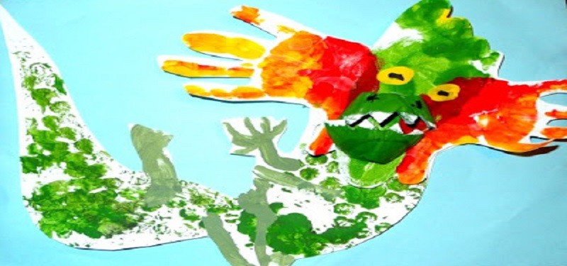 Kids Craft- Hand and Footprint Chinese Dragon