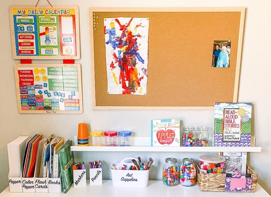 how to set up a kids craft corner at home
